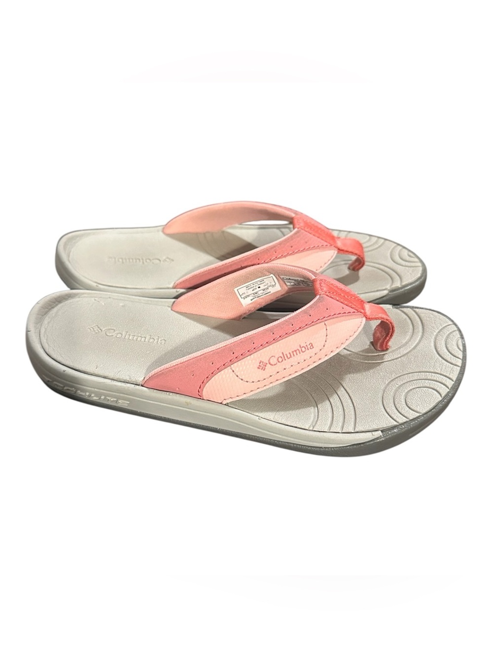 Columbia Kids Coral to Light Pink Ombre Flip Flops - Picture 2 of 4